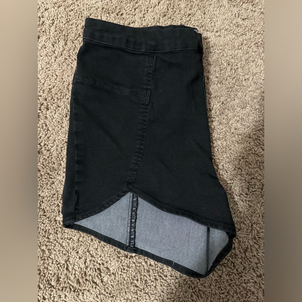 Free people black denim shorts